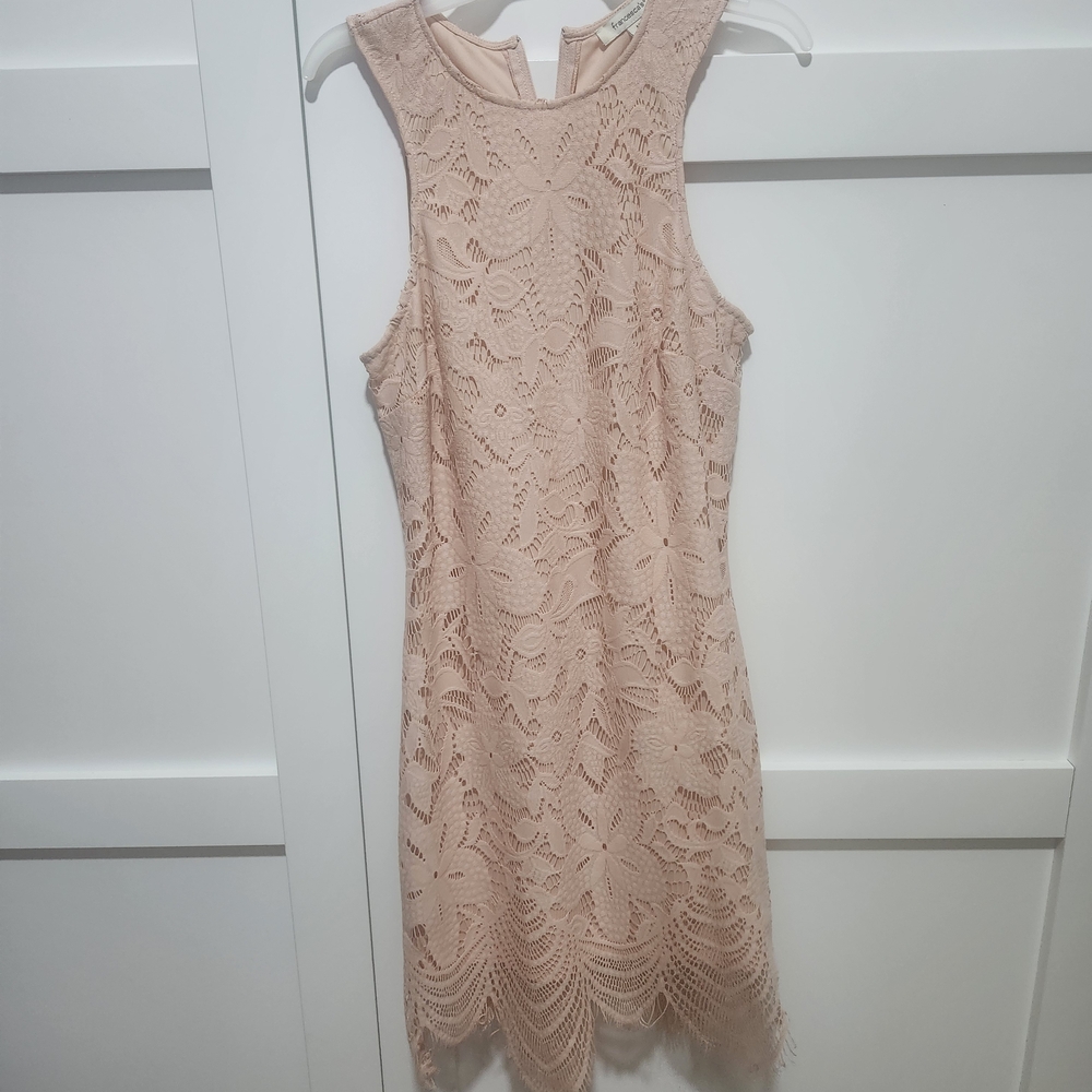 Francesca's Collections Blush Lace Mini Dress